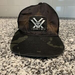 Vortex Hat Cap Snap Back Black Camo Trucker‎ Mesh Patch Camouflage Mens Hunting